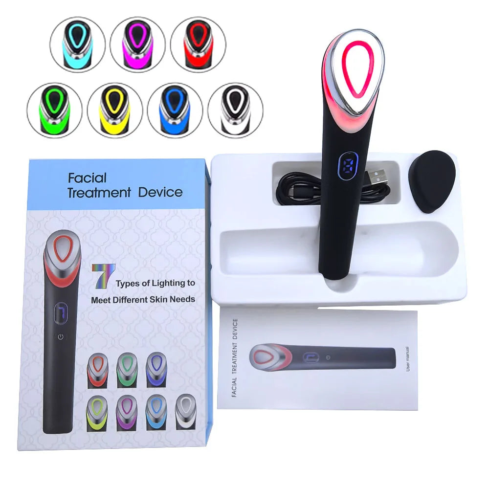 7 Colors Age-R Booster Pro Facial Skin Care Beauty Device EMS Microcurrent Lift Massager Home Use-Valentine's Day gift